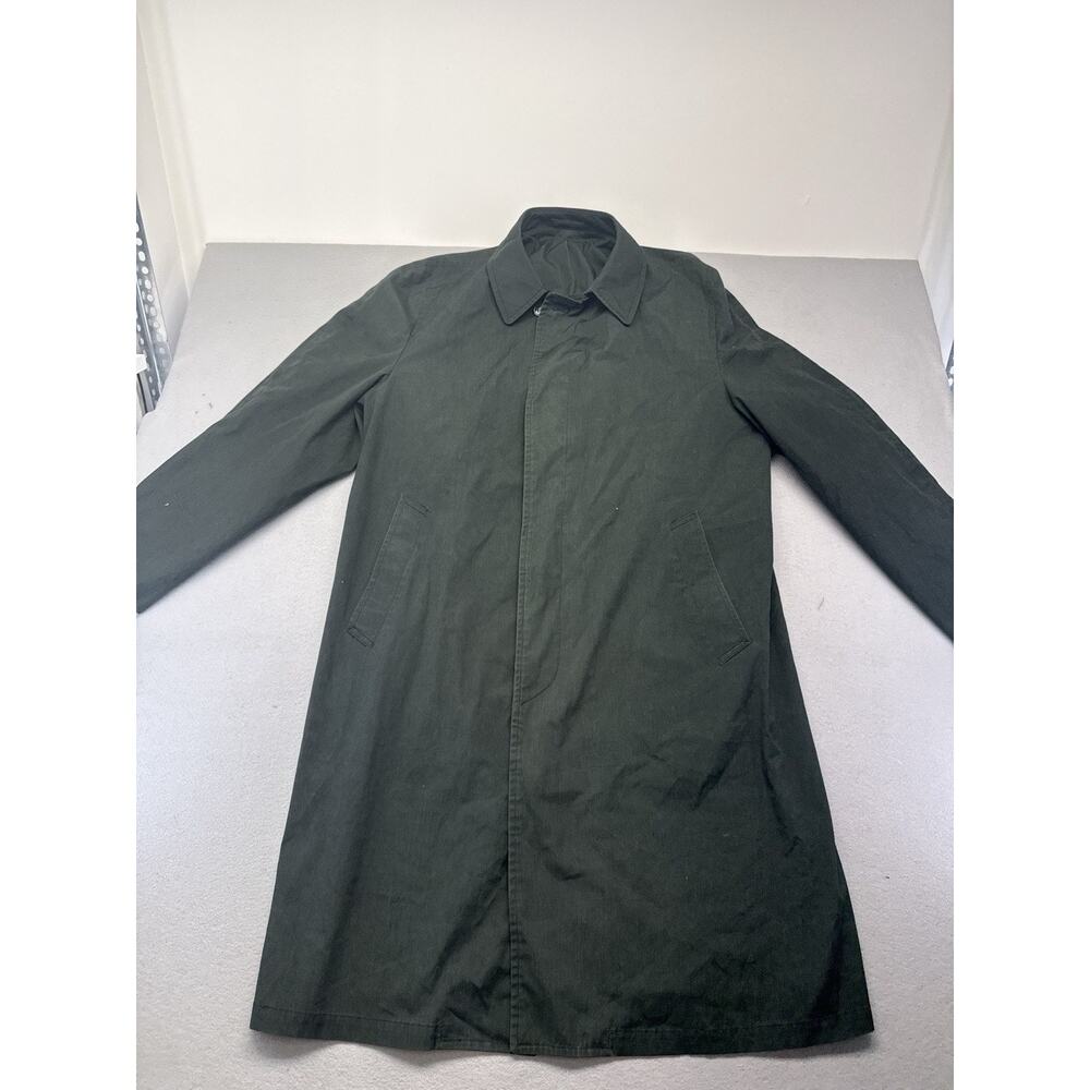 Vintage London Fog Maincoats Trench Coat Mens 44 Long Green Rain Coat USA